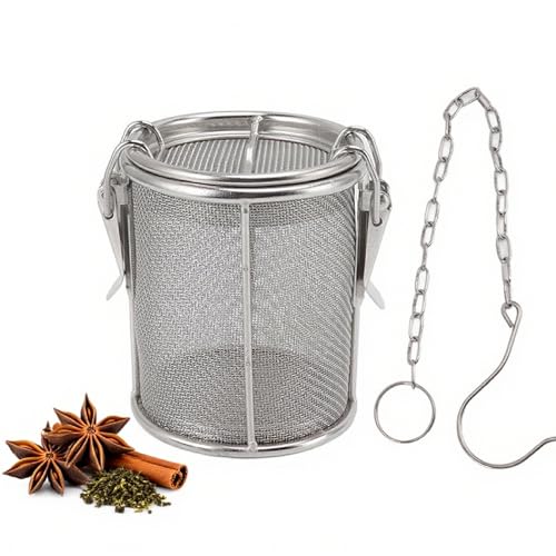 Colador De Infusor De Condimentos, Infusor De Bolas De Té De Acero Inoxidable, Filtro De Cocina Más Empinado Con Gancho De Cadena Extendido Para Preparar Té, Especias Y Condimentos