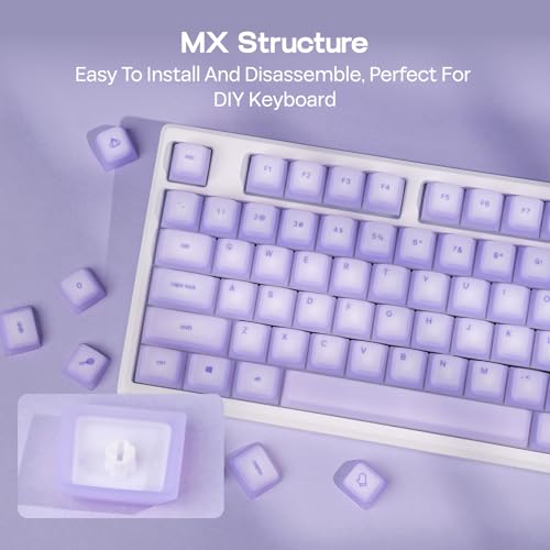Image of EPOMAKER AegisSil Keycap Set, Silicone Material, Cherry Profile, 113 Keys, 65% /75% /96% /Full Size, Custom Keyboard Keycaps Set for Cherry MX, Kailh, Outemu, Gateron Mechanical Gaming Keyboard (Purple)