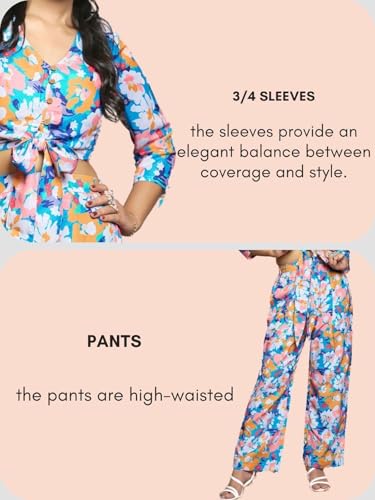 Image of GRECIILOOKS Women Co-ord set | western Coord set | Summer Travel Outfit | Trendy Printed Pajama Sets | Women's stylish