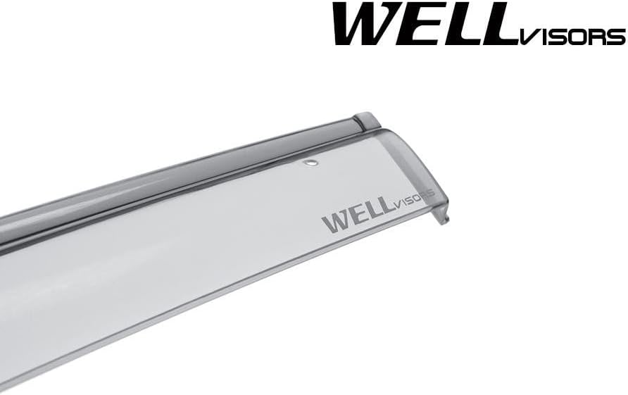 WellVisors Window Visors Wind Deflectors Compatible with Jeep 2011-2022 Grand Cherokee WK with Black Trim Rain Guards 3-847JE011