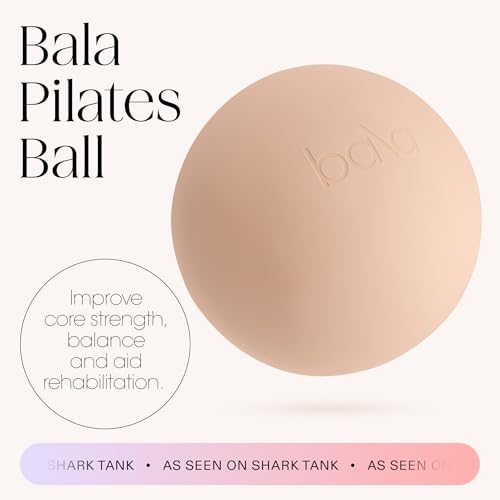 Image of Bala Pilates Ball, Non-Weighted Exercise Ball for Yoga & Barre - Small 8 inch | Yoga Ball, Stretching, Strength & Core Training, Workout, Home Gym & Fitness, 100% PVC with Mini Pump