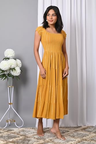 Image of IQRAAR Dress for Women Printed Midi Dress