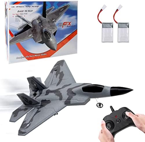 Rc Jet Foam 2 Channel 2.4GHz Remote Control Fighter Airplane Ready to Fly Plane, with Led Light, RC Aircraft for Beginners, Adults & Kids, for Boys 8-12, high Speed rc Airplane, Hobby rc Jet Planes