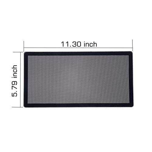 287mm 140mm x 2 PC Fan Dust Mesh Filter 11.3inch x 5.79inch PVC Computer PC Case Dust Proof Filter Cover Magnetic Black 2-Pack