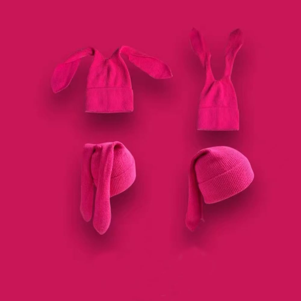 YEKEYI Long Ears Funny Hat Knit Beanie Hats Cute Bunny Winter Cap Warm Knit Rabbit Skull Cap - Image 2