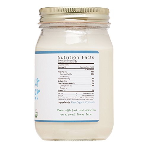 Jiva Organics Raw Organic Coconut Butter 16 Ounce Jar - Creamy, Unsalted #TOP2
