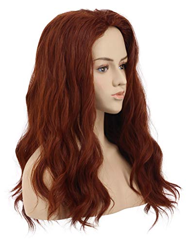 VGbeaty Adult Women Long Red Brown Curly Wig Halloween Cosplay Anime Costume Wig