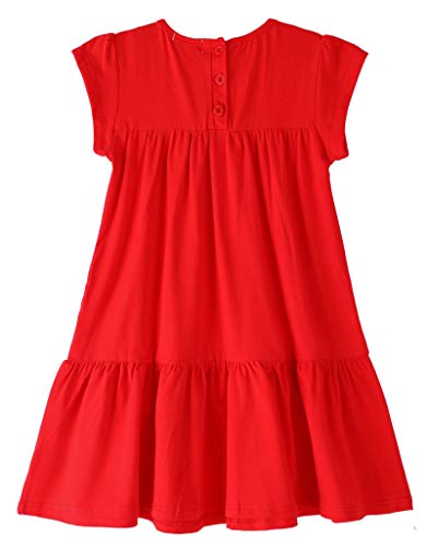 Image of Youwon Girls Dress Short Sleeve Solid Color Tunic A-Line Tiered Swing Dress 2-6 7-16