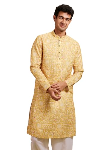 Image of DIWAS BY MANYAVAR Men's Cotton Blend Printed Kurta (1pc)
