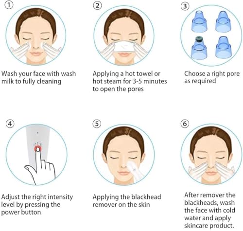 Image of 4 in 1 Multi-Function Blackhead Whitehead Remover Extractor Device,Skin Cleaner,Pimple Removal Tool,Acne Pimple Pore Cleaner Vacuum Suction Tool for Men and Women