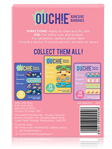 Image of Ouchie Non-Toxic Printed Bandages Double Combo (40 Pack) - Pink