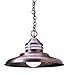 Arroyo Craftsman NH-17GW-S Newport Pendant, 17", Slate Metal Finish, Gold White Iridescent Glass