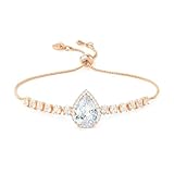 Linawe ダイヤモンド クリスタル ブレスレット レディース バングル、ピンクゴールド チェーン アクセサリー ハワイアンジュエリー、パワーストーン 宝石 ブレスレット、誕生日プレゼント 母 女性 彼女 記念日