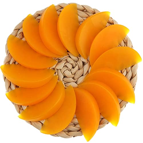 Gresorth 20 Pcs Artificial Yellow Peach Slice Fake Fruit Slices Home Table Cabinet Decoration #TOP1