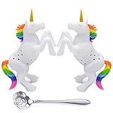 Besego 2 Pcs Silicone Tea Infuser, King Horse Loose Leaf Tea Strainer with Stainless Steel Teaspoon, Cute Tea Filter For Tea Lovers …