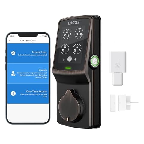 Lockly Secure Pro Deadbolt, Wi-Fi Smart Lock, Keyless Entry Door Lock, Smart Locks for Any Doors, PIN Genie® Keypad, 3D Biometric Fingerprint Sensor, Auto Lock, Rekeying Capability - Venetion Bronze Cover