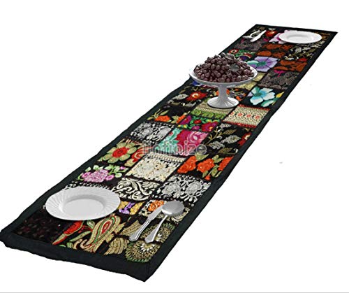 Chemin de table patchwork 40x152 cm en coton fait main pour table rectangulaire - 3
