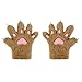 HAOAN Wolf Paw Gloves Faux Fur Cat Fingerless Mittens Winter Warm Cosplay Halloween Fancy Party Costume Accessories (gray01)