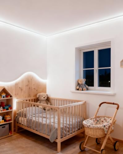 Image of Led Strip Lights for Bedroom Dimmable 20 FT 360 Leds Rope Light Flexible Super Bright White Tape Lights for Ceiling Room Home Decor Luces Leds for DIY Living Room Kitchen Vanity Mirror Study Room