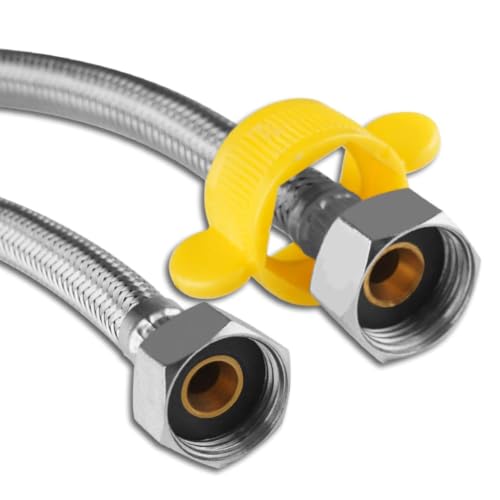 Image of Konvio Neer Heavy Duty Stainless Steel Connection Pipe for Water Heater Geyser and Wash Basin (Set of 1) | Flexible, Strong Build for Long-Lasting Use | 18 Inch, Silver