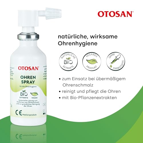 OTOSAN Ohrenspray 50 ml natürliche und wirksame Ohrenhygiene auf Salzwasser-Basis - Medizinprodukt zur Reinigung der Ohren