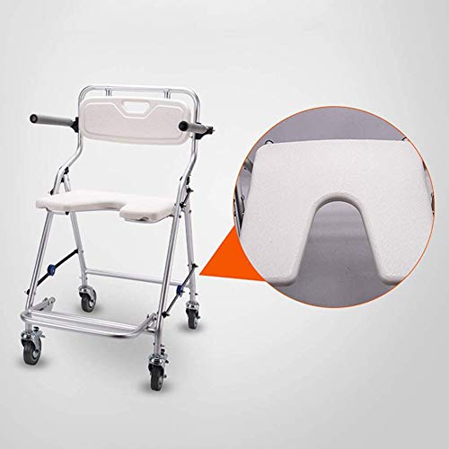 Chaise de douche avec accoudoirs pliable et percée pour senior - 6