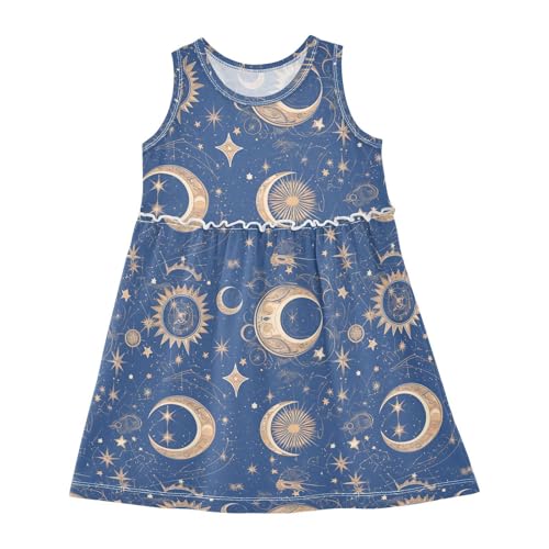 KLL Mandala Moon Sun Zodiac Girl Tank Dress Cute Beach Sundress Spring Summer Sleeveless