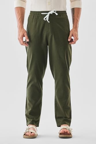 Image of SNITCH Men Trousers | Slim Fit Mid Rise Solid Design | Rayon Blend with Medium Stretch & Smooth Texture | Button & Zip Closure for Casual & Office Wear