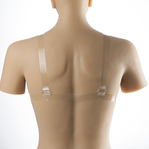 E-FAK Men Women Silicone Breast Forms Crossdresser Cosplay Prosthesis Mastectomy Fake Boobs Bra Enhancer Inserts TV TG (Nude Bra with Straps, S (1.1lbs/Pair - 32C/34B/38A))