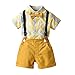 Conjunto de traje niño de 3 Piezas Trajes de Bebés Niños Camisa Chaleco + Pajarita + Pantalón traje tirantes Bebé Niño Caballeros Traje de Esmoquin Formal Niño Caballeros Bautismo Boda Conjuntos