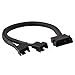 immagine 2RDEXP - Cavo splitter per ventola da 1 a 2 vie, PWM, per ventola a 3 pin, lunghezza 27 cm, confezione da 2