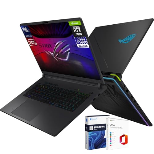 Image of ASUS ROG Strix G18 Gaming Laptop (2025), NVIDIA RTX 5080 16GB GDDR7, Intel Ultra 9 275HX, 2.5K 240Hz Premium Rog Nebula Display, WiFi 7, 64 GB DDR5 RAM, 8 TB SSD, Windows 11 Pro & Office License