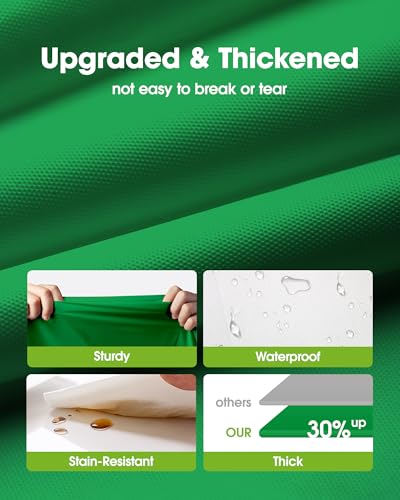Image of Pureegg Plastic Table Cloth Disposable 20 Pack, 54 x 108 Inch Table Cloths, St Patricks Day, Christmas Decorations, Tablecloths, Rectangle, Forest, Plastic Cover, Leakproof & Sturdy, Green