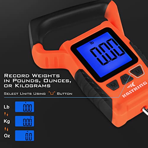Kastking Fish Scale, Wideview Floating Waterproof Digital Scale, 2.5” Large Lcd Display, 110Lb Capacity, Multi-Mode Pound/Ounces & Kilograms, Stores Up To 9 Weights #TOP6