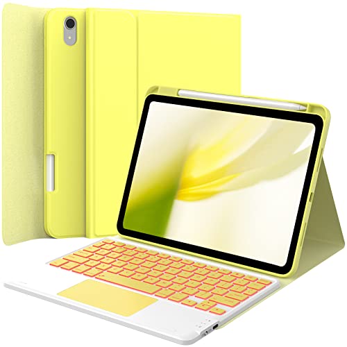 GreenLaw iPad 11(A16,2025)/10(2022)L[{[hP[X ɂJo[ 7FobNCg O\ȃL[{[hP[X ^b`pbhƉMz_[t uCG[