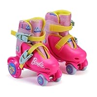 Barbie Kids Trainer Skates - Light Up Wheels, ABEC 5 Bearings, Durable PVC Material, Foam Shoe Lining, Perfect for Active Fun and Adventures, US Size 9-12
