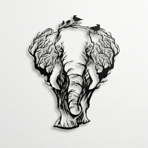 DEKADRON Metal Wall Art, Geometric Metal Elephant, Metal Wall Decor, Interior Decoration,...