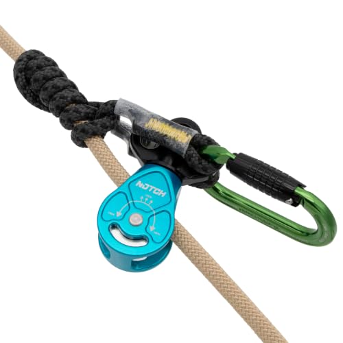 Image of Notch Rook Positioning Lanyard 10 ft. Sterling Tri-Tech Rope, Rook Swivel Pulley, 2 Notch Oval Carabiners, Rope Logic 8mm Black Beeline Eye 2 Eye 30 inch (35681)