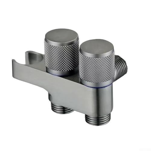 Válvula angular de aleación de zinc con doble salida, válvula de entrada G1/2 pulgadas para cabezal de ducha, inodoro y fregadero, válvula de control de agua bidireccional para fontanería de baño y