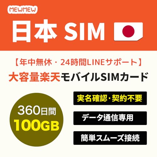 vyChSIM { 100GB 360ԗL yVSIMJ[h Japan Data sim f[^p 4GLTE 5GΉ {SIMJ[hpԒ Rakuten Prepaid SIM (360 100GB)
