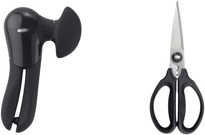 OXO Good Grips Smooth Edge Can Opener (Black) and Multi-Purpose Kitchen and Herbs Scissors