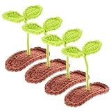 FRCOLOR 4PCS Bean Sprout Hair Clips Braided Hair Clips Woolen Knitting Hairpins Bean Sprouts Clips Funny Headwear for Women Girls Hair Accessories