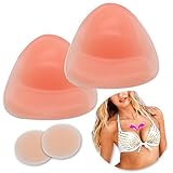 Silicone Bra Pads Inserts Bikini Gel Inserts Kit Smarimple Waterproof Triangle Breast Chest Push Up Pads Enhancers With Nipple Covers