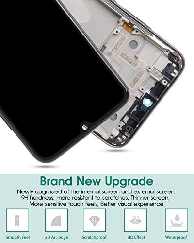 Écran LCD Xiaomi Mi A3 noir avec cadre d'installation sans fonction empreinte