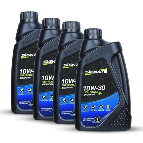 Image of Signate 10W30 4T Scooter Engine Oil 1L | Maximum Gear Protection & Power Formula For High Performance (Pack of 4)