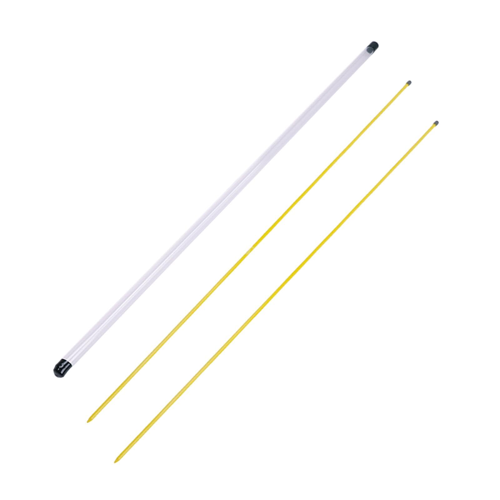 2 Varillas de Alineación de Golf con Tubo de Almacenamiento, Varillas Portátiles para Entrenamiento de Swing de Golf, Amarillo, 80CM