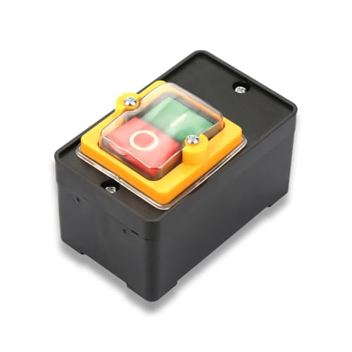 Joyzan Interruptor Sierra Botón Prueba, Agua Encendido Apagado Arranque Parada Interruptore Motor EléCtrico Control Equipo Mecánico Mesa Colectore Pulsador Máquina Herramienta Resistente Seguridad