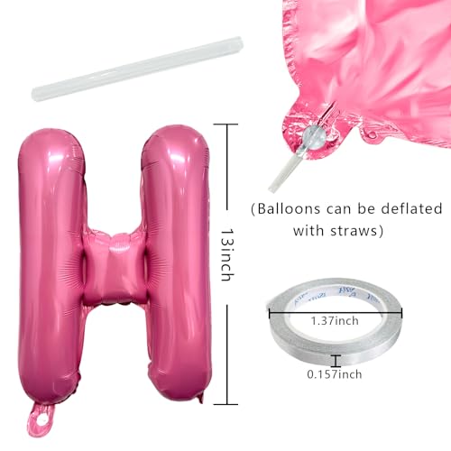 Image of Pink Purple Happy Birthday Balloon Banner Set -16 Inch Foil Letters Balloons, Reusable Birthday Decorations and Party Supplies, Suitable for Men and Women's Birthday Decorations，Party Backdrop
