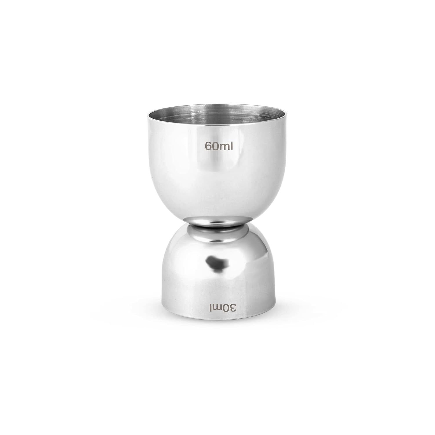 Saylani Enterprises Saylani Peg Measurer 30 & 60ml Glass Used to Liquor Measuring Cup Double Sided Stainless Steel Glossy Finish