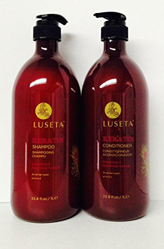 Luseta Keratin Shampoo Smoothing & Nourishing Formula 33.8 Oz and Keratin Conditioner Smoothing & Nourishing Formula 33.8 Oz